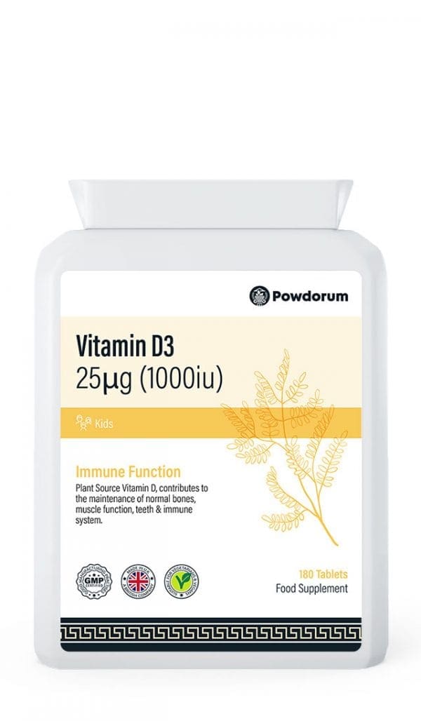 Vitamin D3 1000IU (25µg) - 180 Vegan Tablets